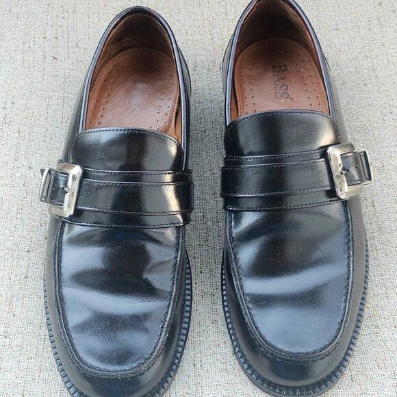 G.H Bass Men Shoes Slip On Side Buckle Black Patent Leather Size 9M main image 10